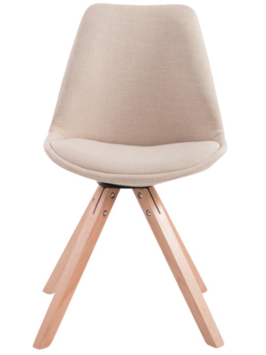 Set van 4 bezoekersstoelen Toulouse stof Square Natura, crème Set van 4 bezoekersstoelen Toulouse stof Square Natura, crème