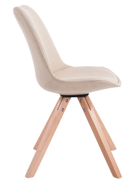 Set van 4 bezoekersstoelen Toulouse stof Square Natura, crème Set van 4 bezoekersstoelen Toulouse stof Square Natura, crème