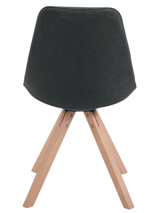 Set van 4 bezoekersstoelen Toulouse stof Square Natura, donkergrijs