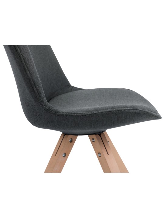 Set van 4 bezoekersstoelen Toulouse stof Square Natura, donkergrijs