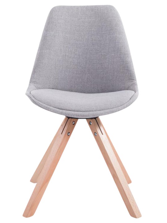Set van 4 bezoekersstoelen Toulouse stof Square Natura, grijs