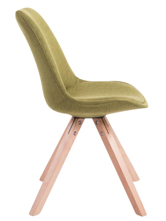 Set van 4 bezoekersstoelen Toulouse stof Square Natura, groen Set van 4 bezoekersstoelen Toulouse stof Square Natura, groen