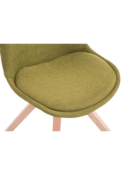 Set van 4 bezoekersstoelen Toulouse stof Square Natura, groen Set van 4 bezoekersstoelen Toulouse stof Square Natura, groen
