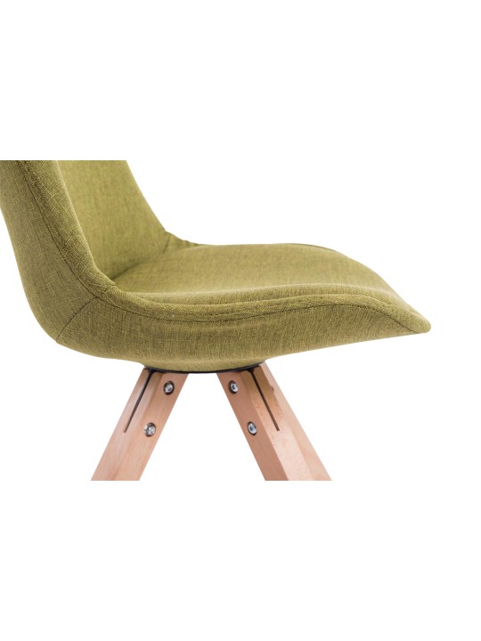 Set van 4 bezoekersstoelen Toulouse stof Square Natura, groen Set van 4 bezoekersstoelen Toulouse stof Square Natura, groen