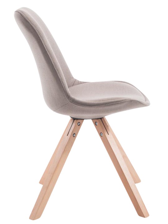 Set van 4 bezoekersstoelen Toulouse stof Square Natura, taupe