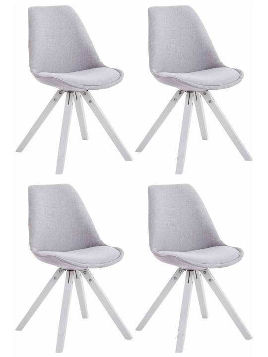 Set van 4 bezoekersstoelen Toulouse stof Vierkant, grijs Set van 4 bezoekersstoelen Toulouse stof Vierkant, grijs