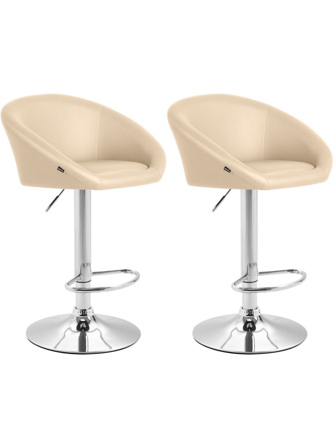 Set van 2 barkrukken Miami V2 kunstleer C, crème