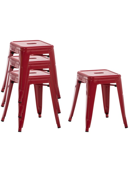 Set van 4 krukken Armin, rood