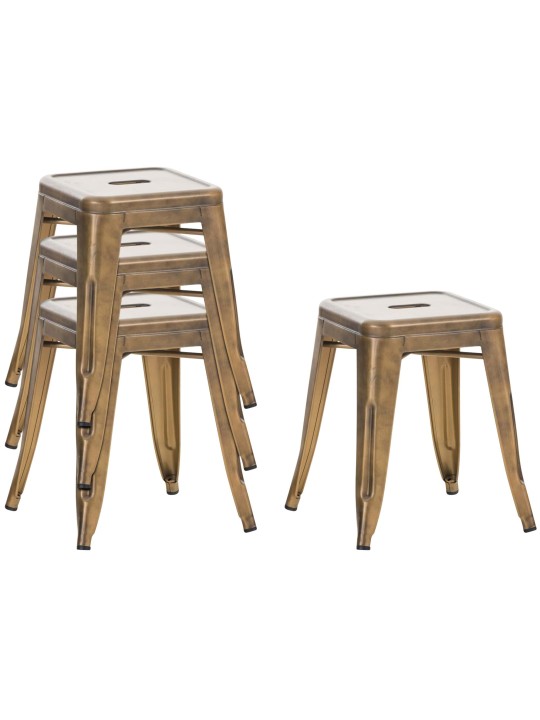 Set van 4 krukken Armin, goud