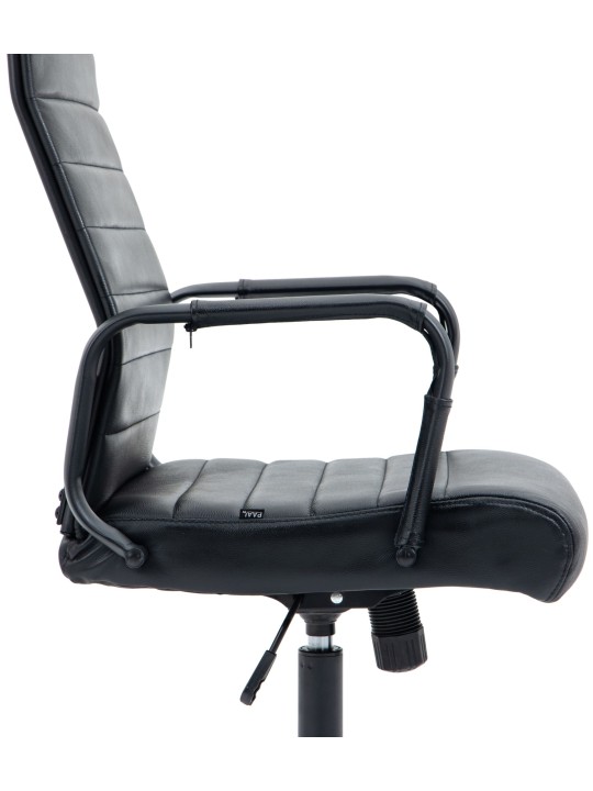 Bureaustoel Columbus echt leer, zwart/zwart