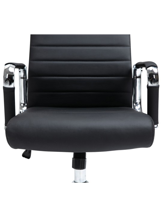 Bureaustoel Columbus echt leer, zwart Bureaustoel Columbus echt leer, zwart