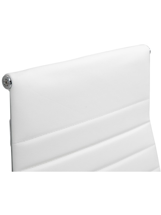 Bureaustoel Columbus echt leer, wit