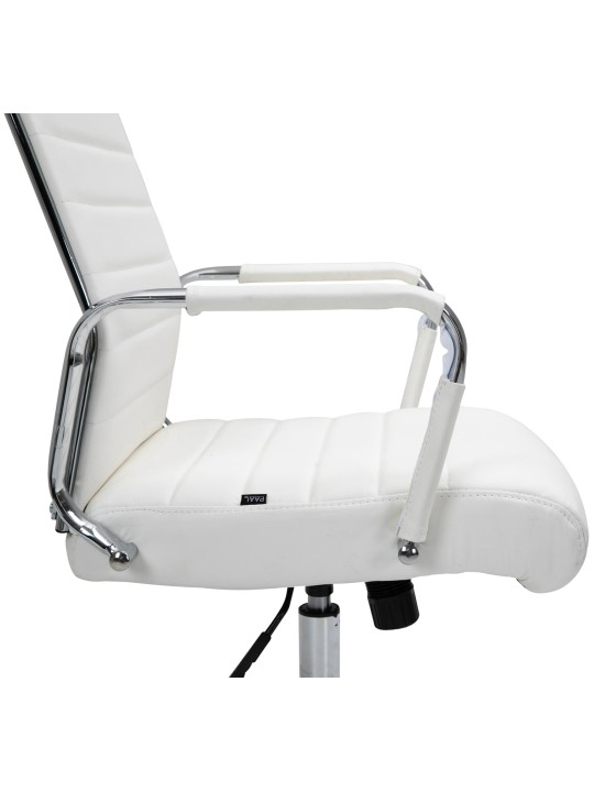 Bureaustoel Columbus echt leer, wit