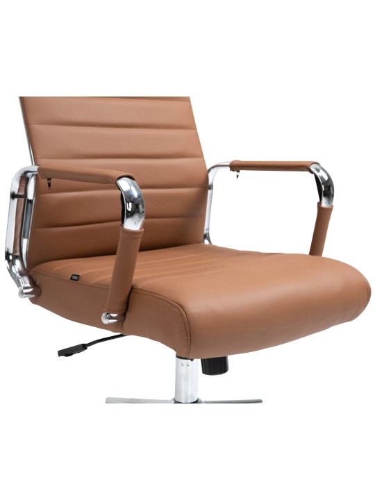 Bureaustoel Columbus echt leer, lichtbruin