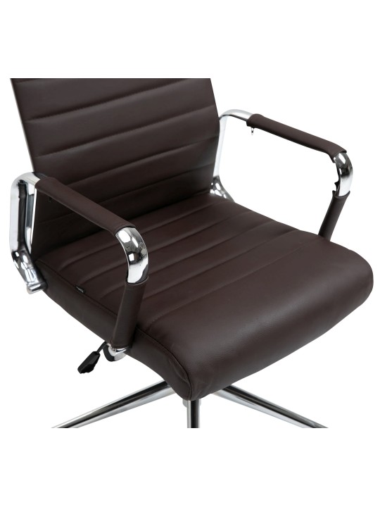 Bureaustoel Columbus echt leer, bruin Bureaustoel Columbus echt leer, bruin
