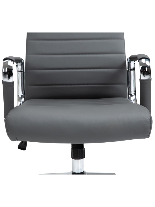 Bureaustoel Columbus echt leer, grijs Bureaustoel Columbus echt leer, grijs