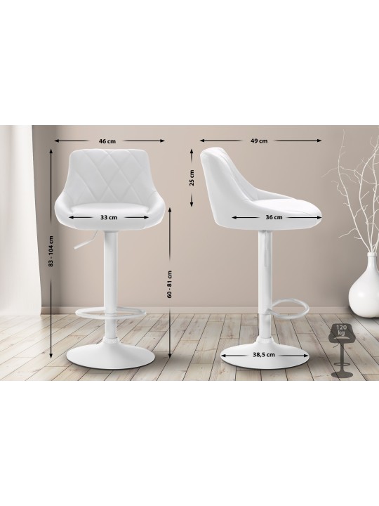 Barkruk Lazio kunstleer, wit