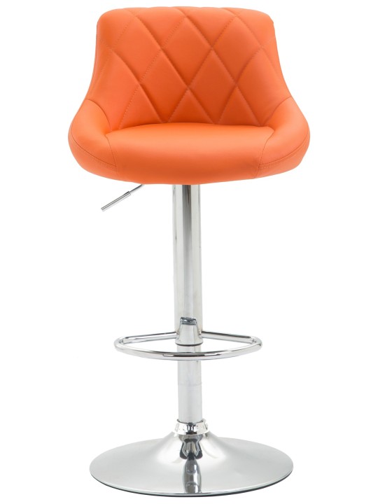 Barkruk Lazio kunstleer chroom, oranje