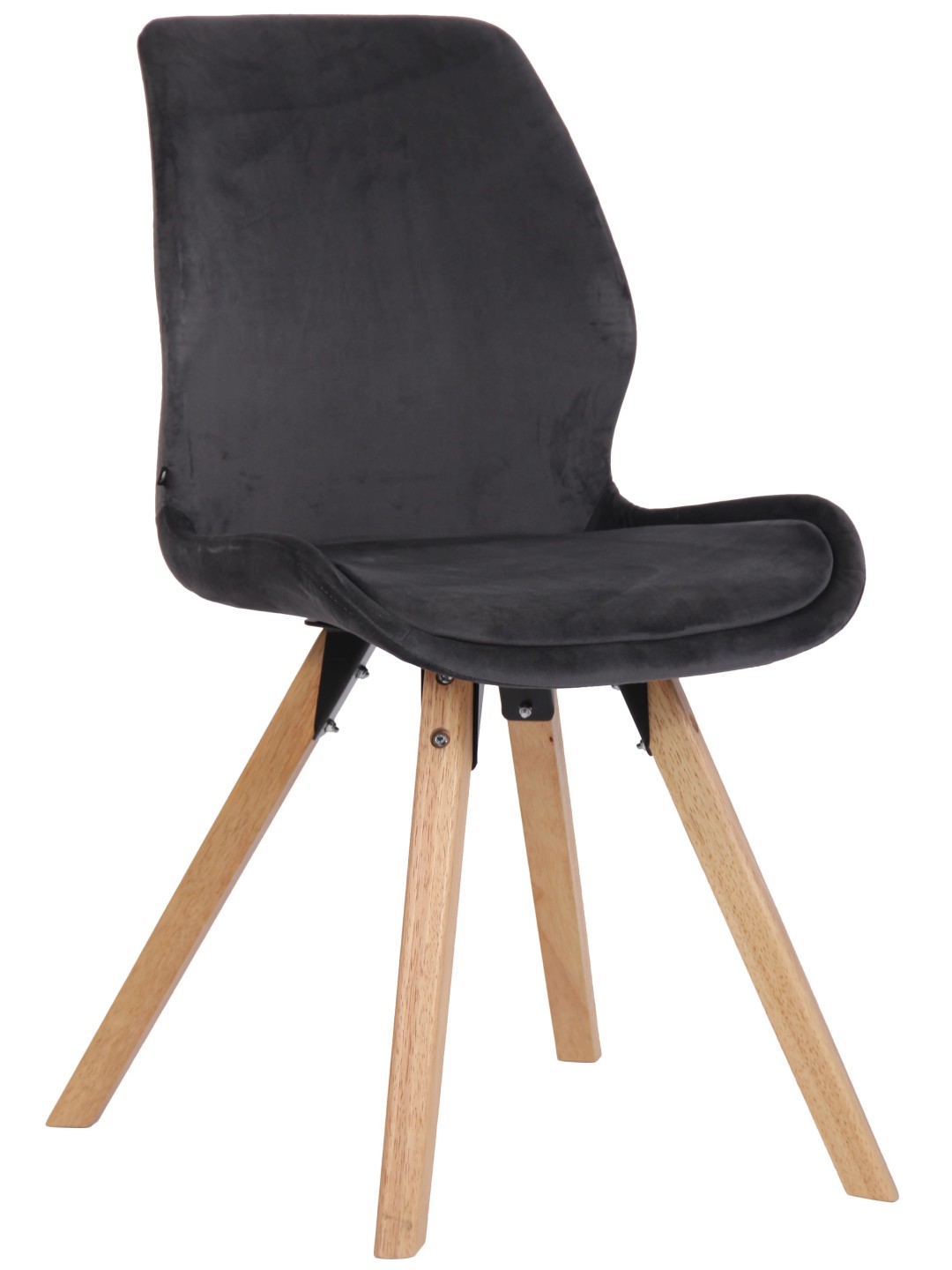 Stoel Luna Fluweel, donkergrijs