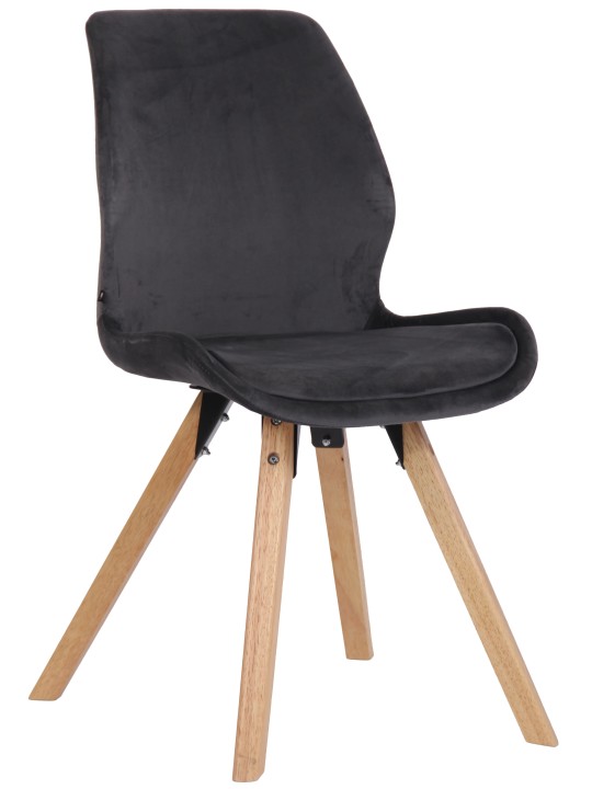 Stoel Luna Fluweel, donkergrijs