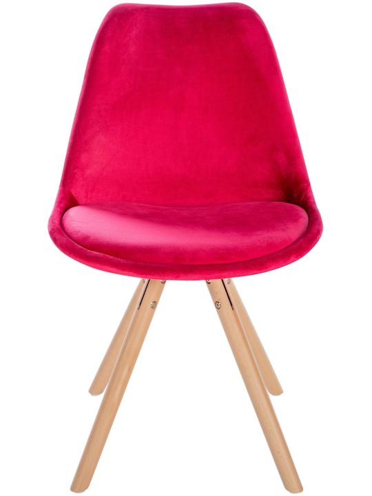 Stoel Sofia Fluweel Rond, rood