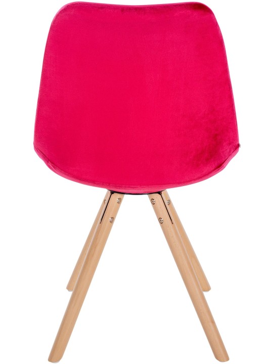 Stoel Sofia Fluweel Rond, rood
