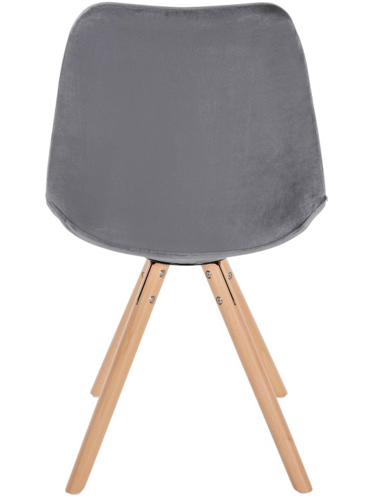 Stoel Sofia Fluweel Rond, grijs
