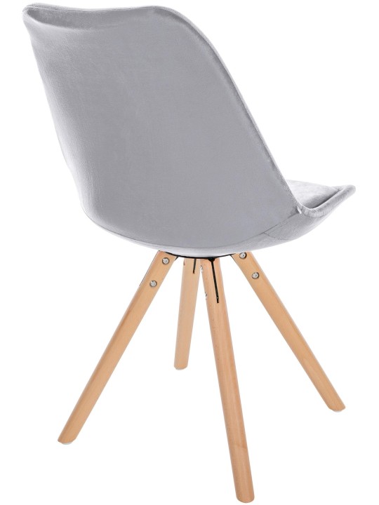 Stoel Sofia Fluweel Rond, lichtgrijs