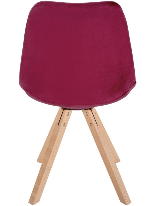 Stoel Sofia Fluweel Vierkant, bordeauxrood