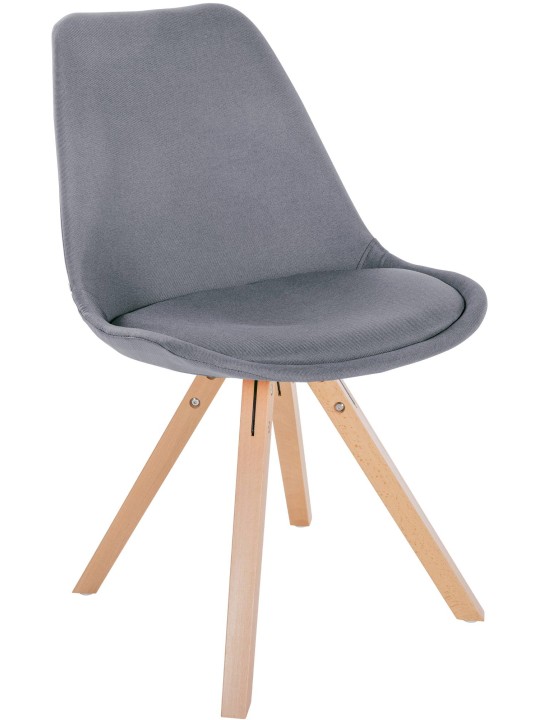 Stoel Sofia Stof Vierkant, lichtgrijs