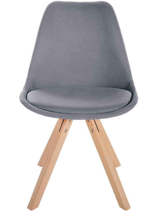 Stoel Sofia Stof Vierkant, lichtgrijs