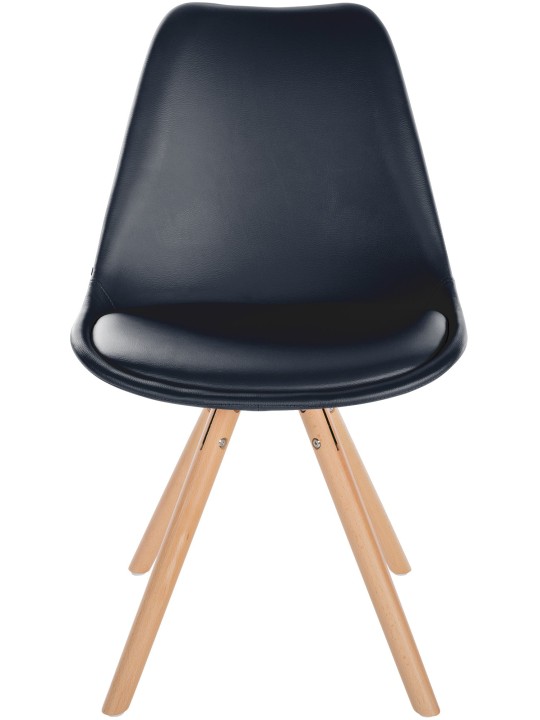 Stoel Sofia Kunstleer Rond, zwart