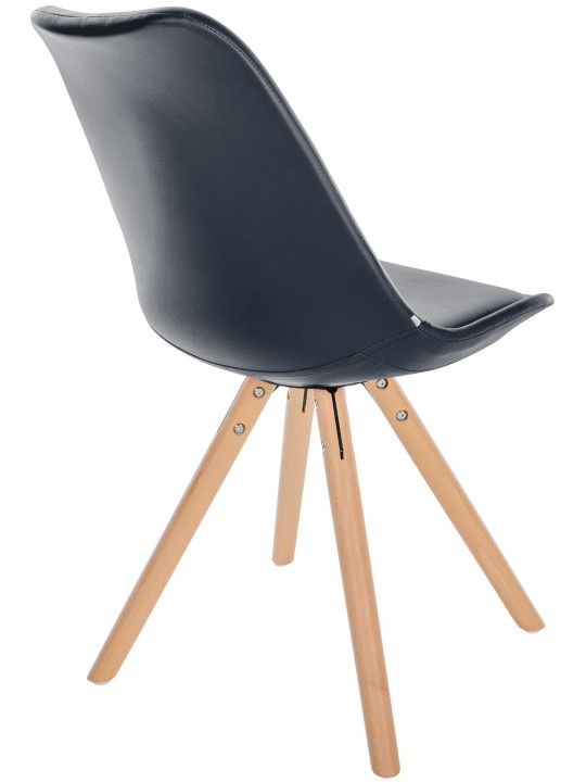 Stoel Sofia Kunstleer Rond, zwart