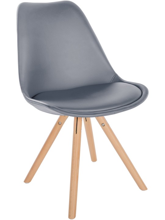 Stoel Sofia kunstleer rond, grijs