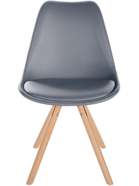 Stoel Sofia kunstleer rond, grijs