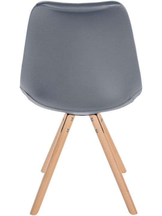 Stoel Sofia kunstleer rond, grijs