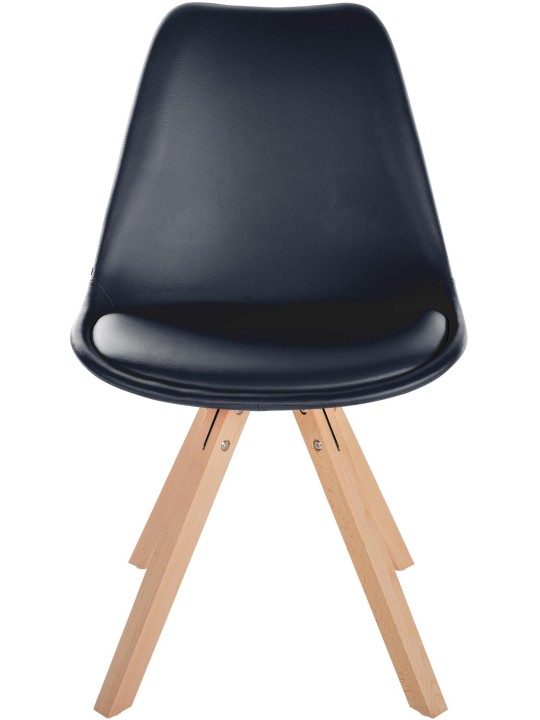 Stoel Sofia kunstleer Vierkant, zwart