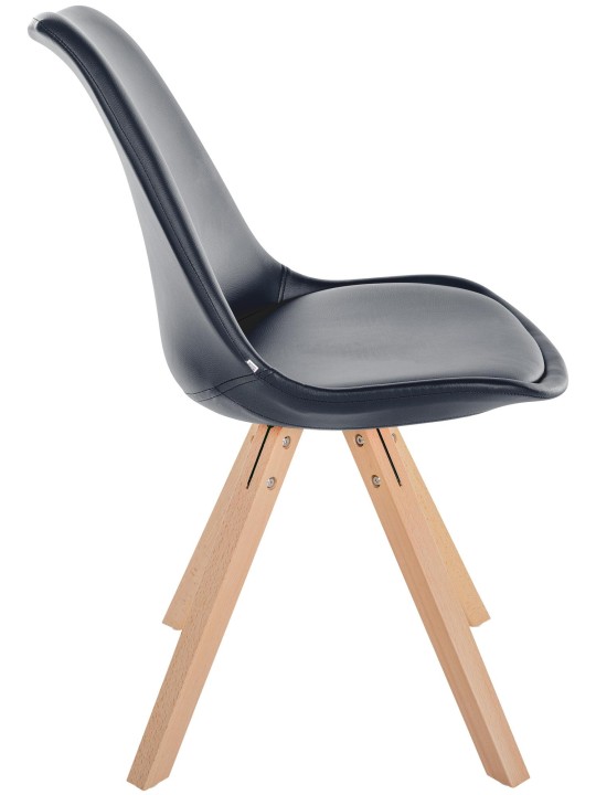 Stoel Sofia kunstleer Vierkant, zwart