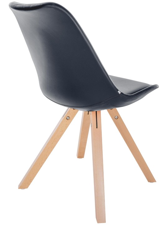 Stoel Sofia kunstleer Vierkant, zwart