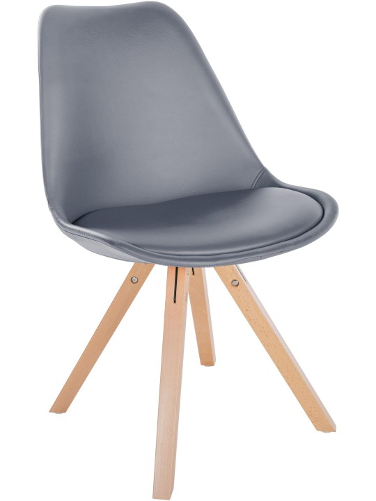 Stoel Sofia kunstleer Vierkant, grijs