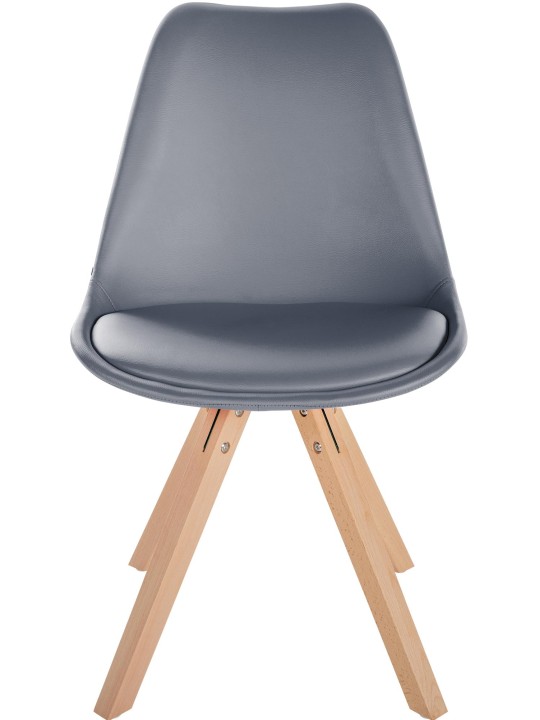 Stoel Sofia kunstleer Vierkant, grijs