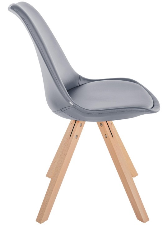 Stoel Sofia kunstleer Vierkant, grijs