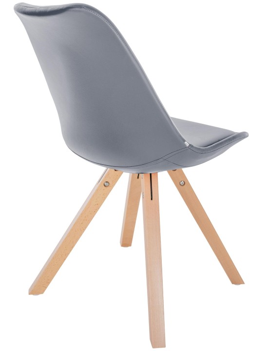 Stoel Sofia kunstleer Vierkant, grijs