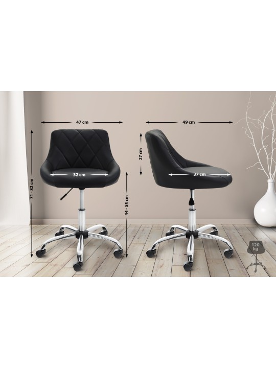 Werkkruk Lazio kunstleer, zwart