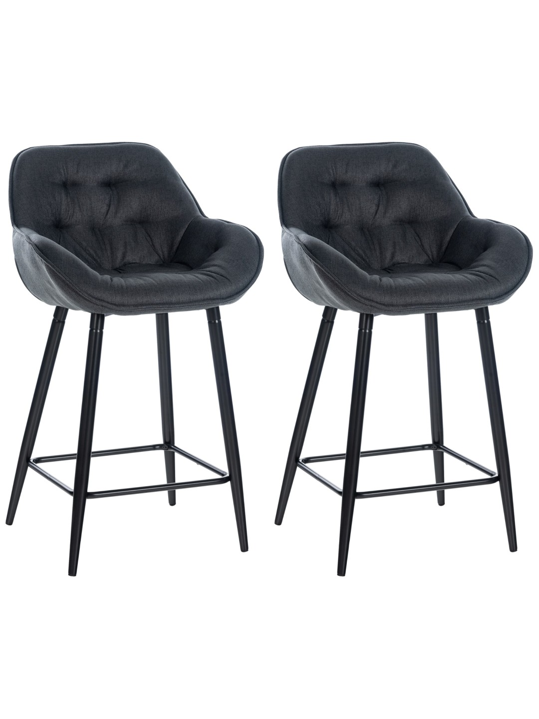 Set van 2 barkrukken Gibson stof, donkergrijs