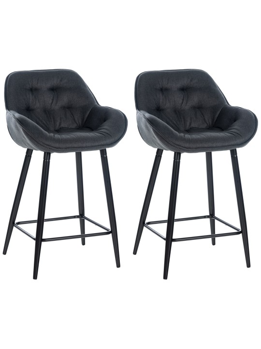 Set van 2 barkrukken Gibson stof, donkergrijs