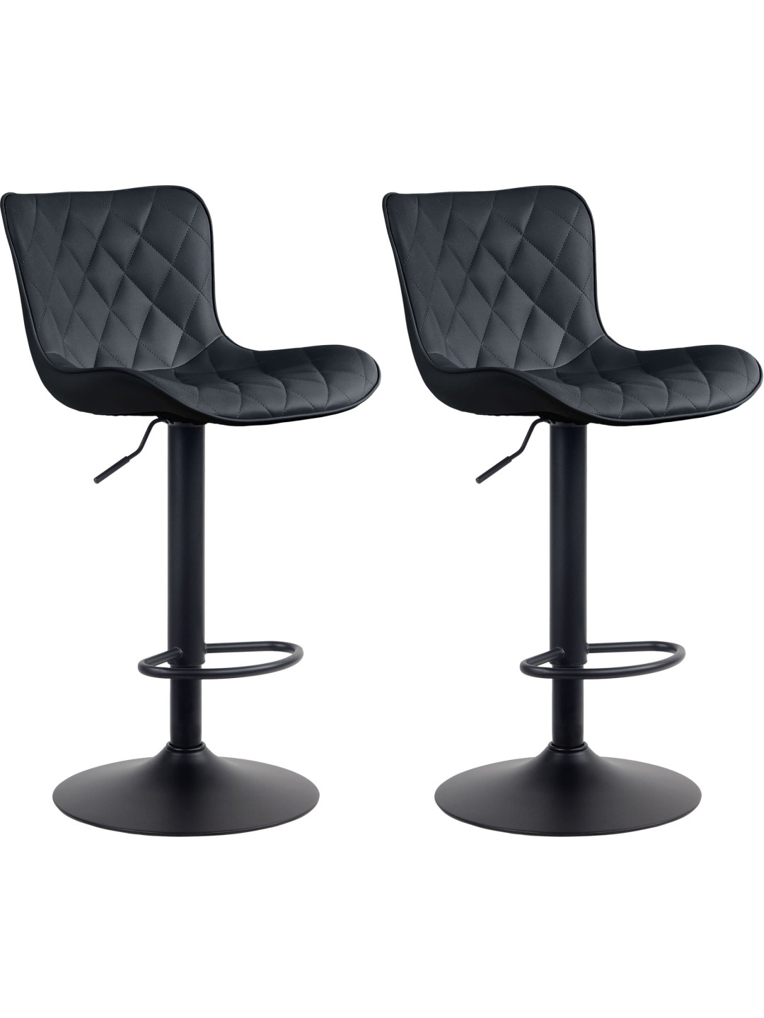 Set van 2 barkrukken Emma kunstleer, zwart
