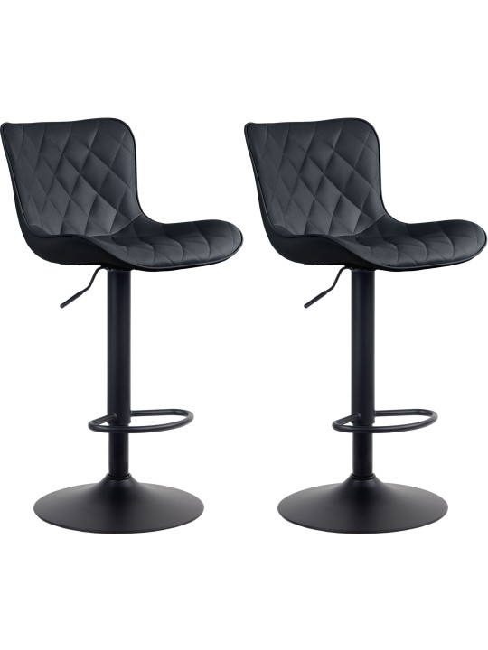 Set van 2 barkrukken Emma kunstleer, zwart