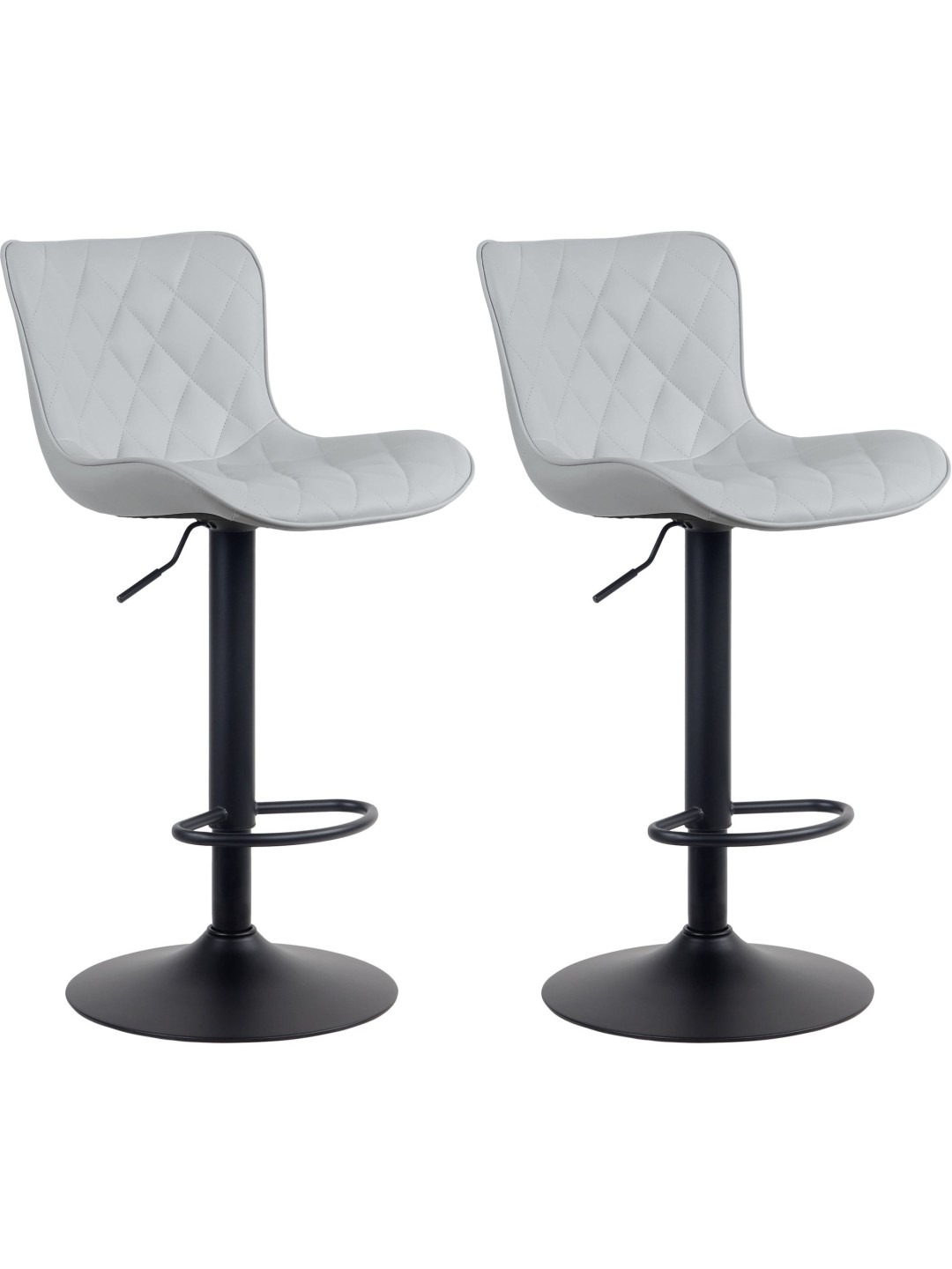 Set van 2 barkrukken Emma kunstleer, grijs