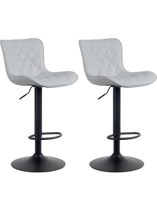 Set van 2 barkrukken Emma kunstleer, grijs